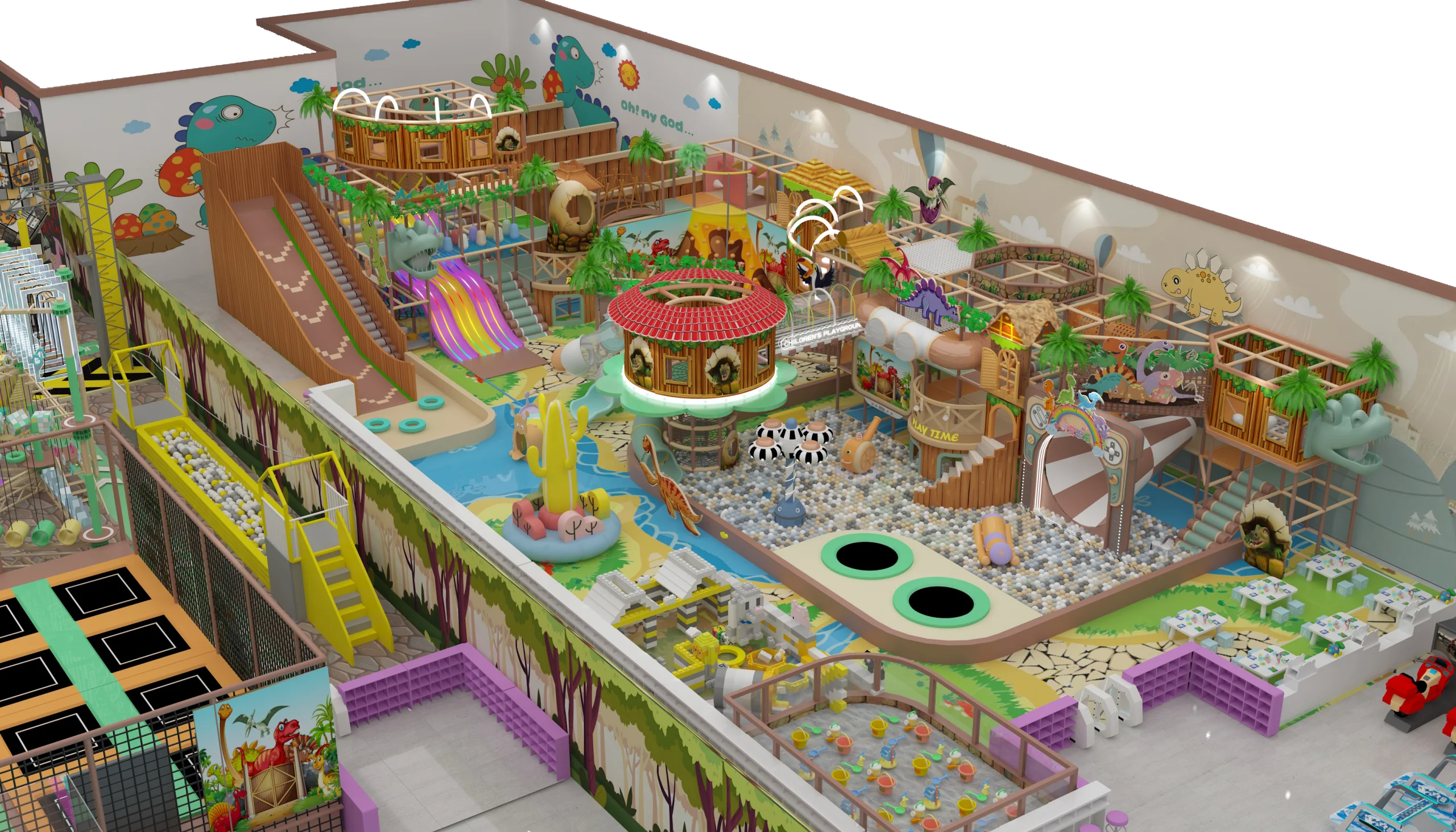 1300sqm Immersive Dinosaur Jungle Adventure: A Premier Indoor Soft Playground Solution by Ledi Amusement