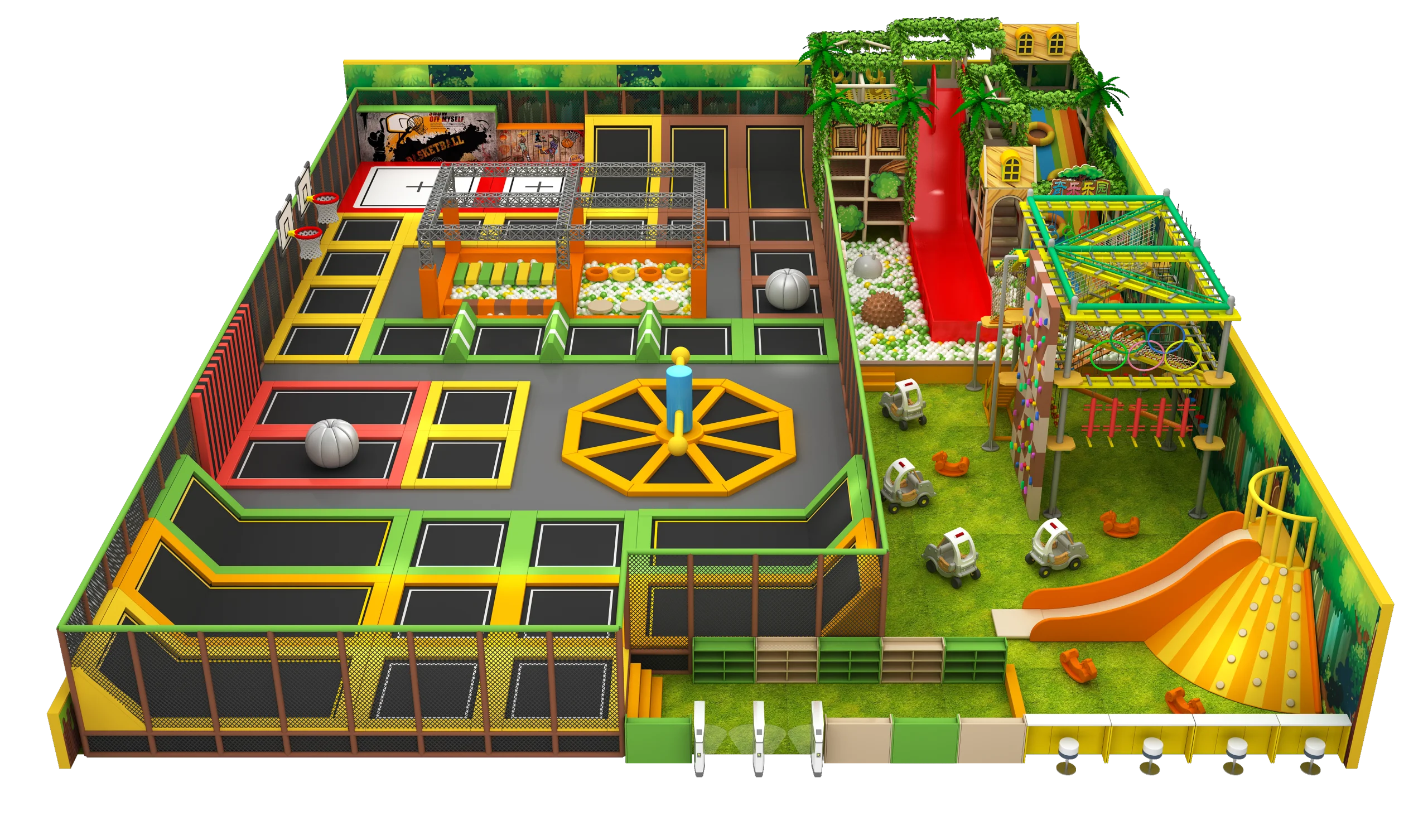 Premium 1080 Square Meter Indoor Trampoline Park Solution