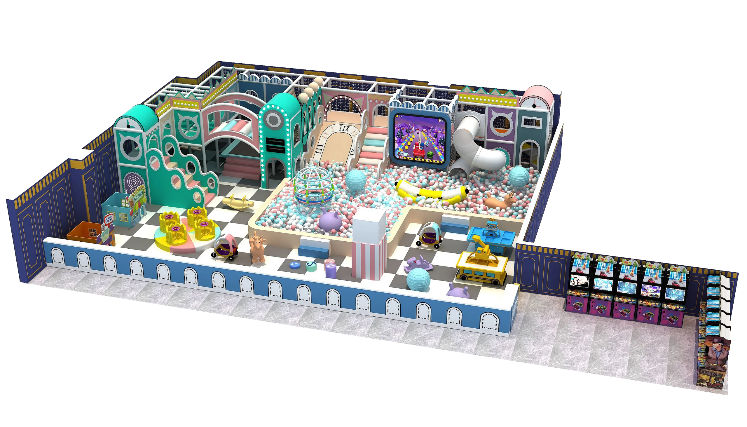 Vintage Clockwork Wonderland: 180 Square Meter Multi-Zone Commercial Indoor Playground Solution by Ledi Amusement